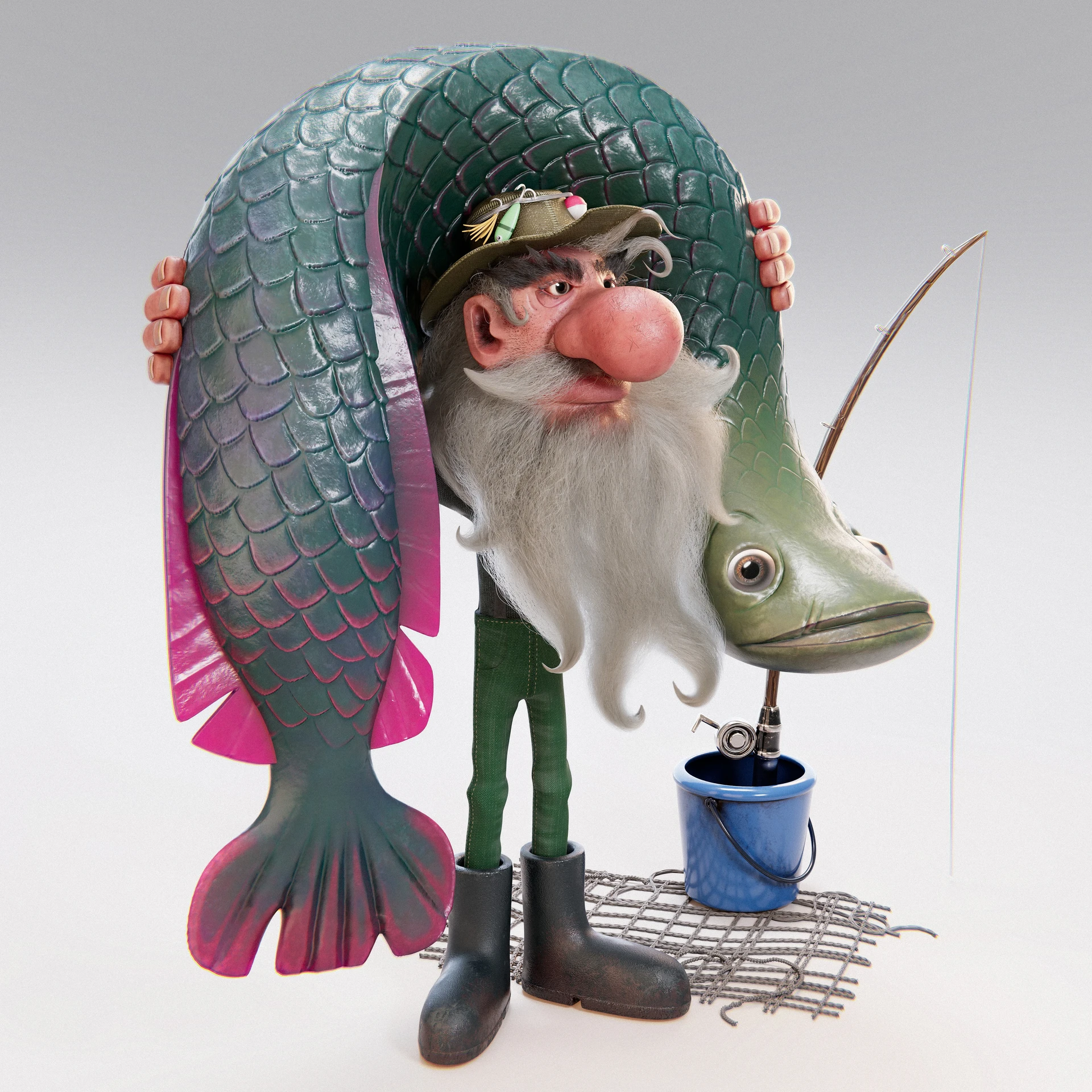 The Old Fisherman — Stylized Character by Fran Bezjak